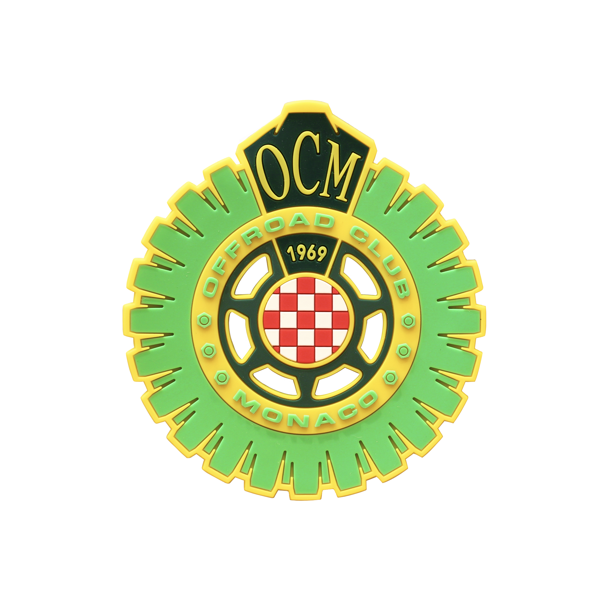 Patch intercambiabile in gomma verde fluo