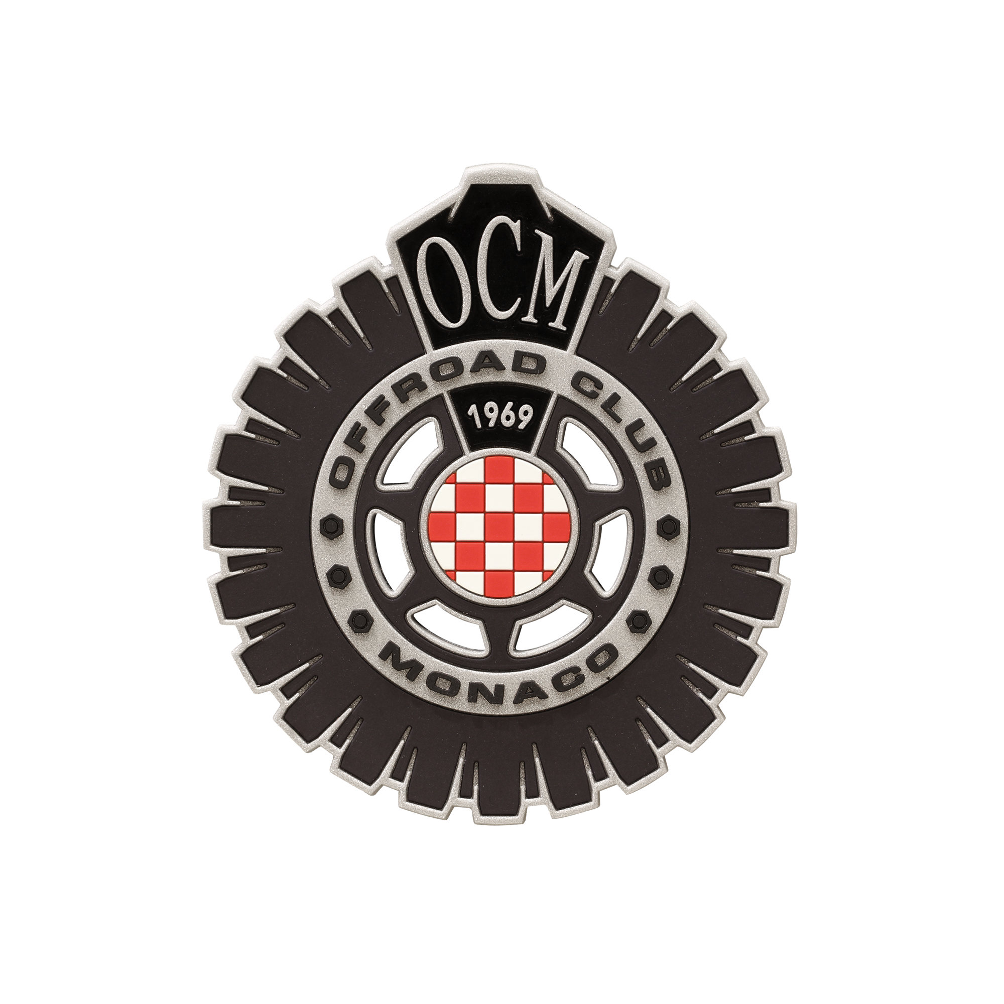 Patch intercambiabile nero e silver in gomma