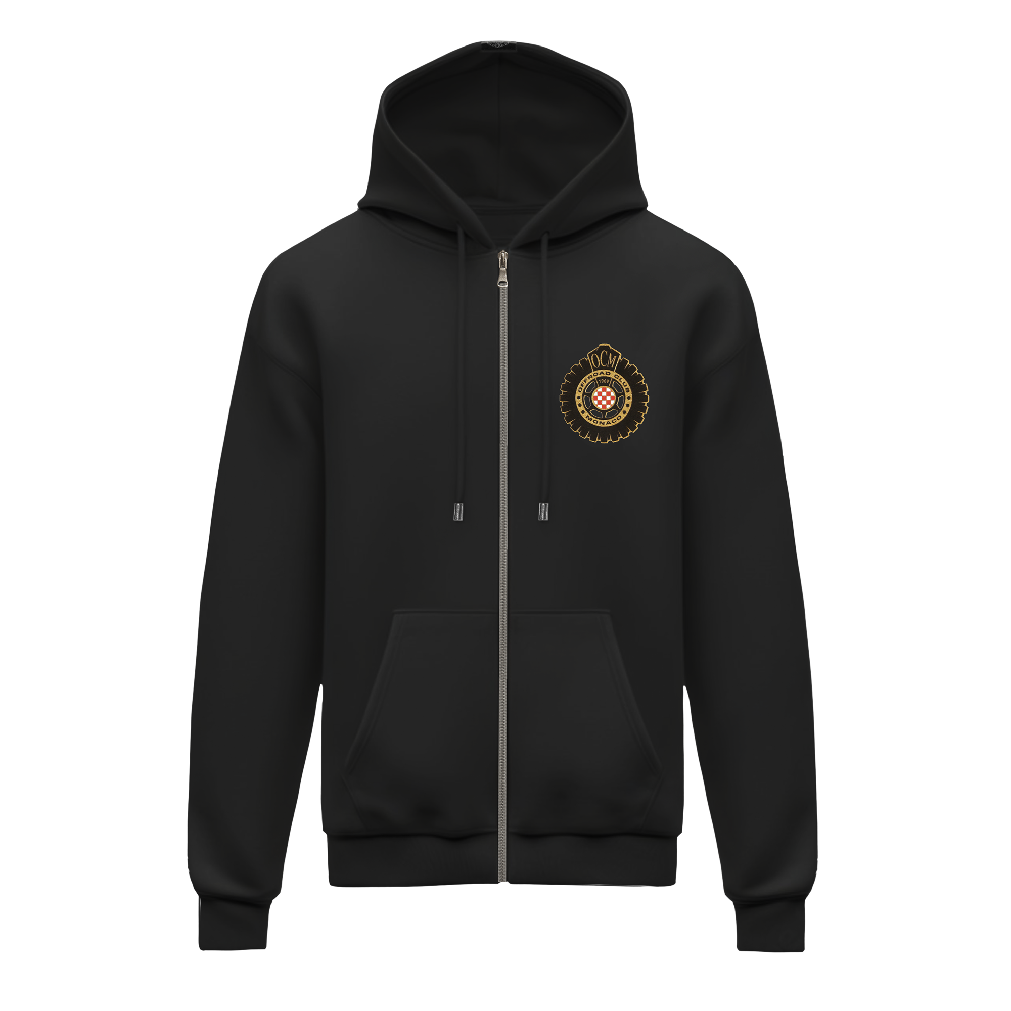 Felpa con zip e cappuccio nera