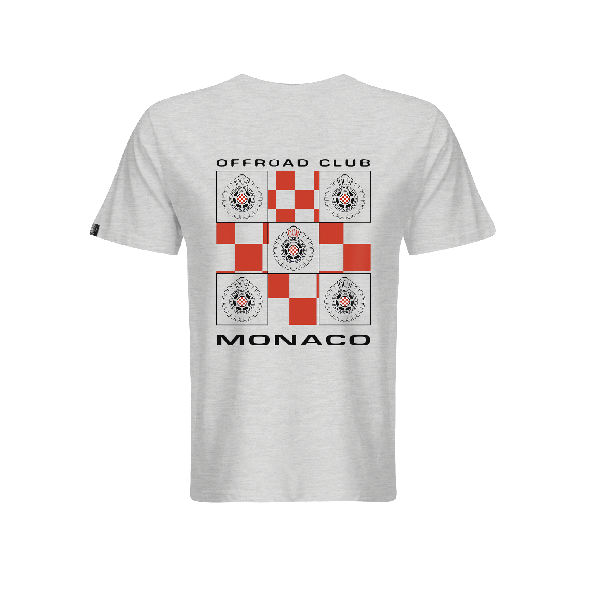T-shirt ufficiale Offroad Club Monaco con bandiera Grand Prix grigia