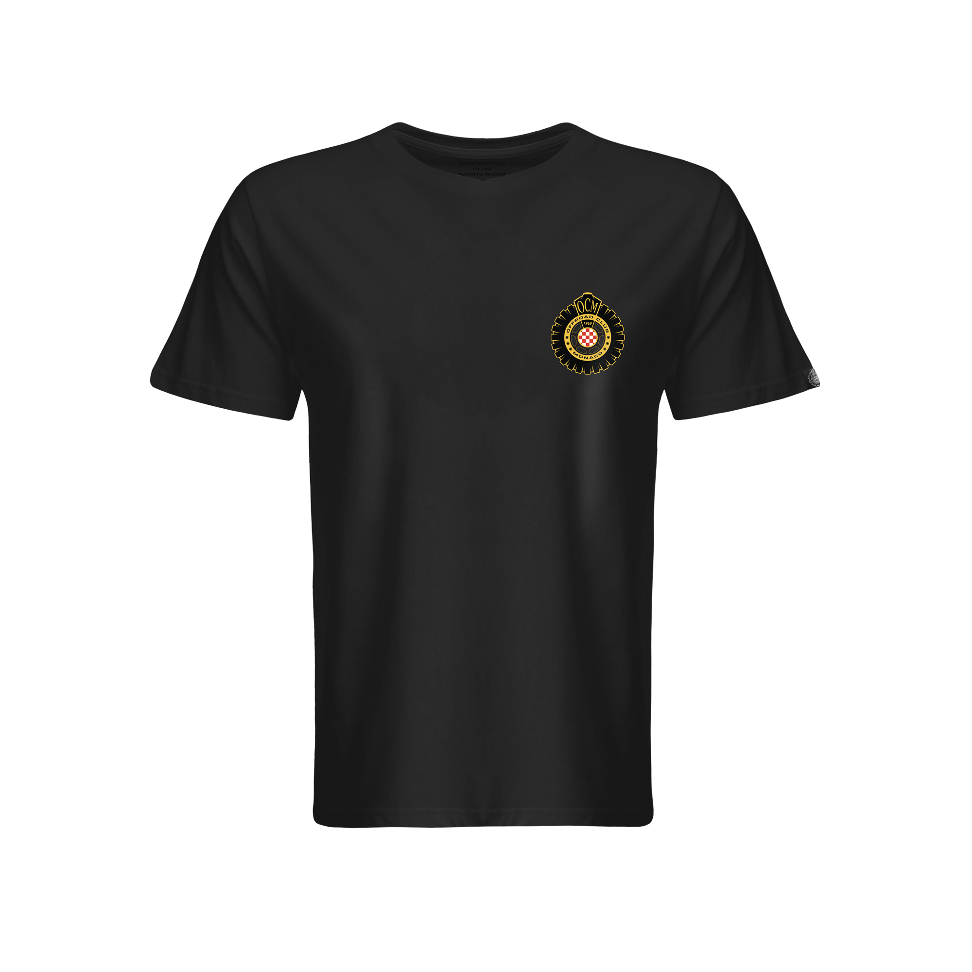 T-shirt classica nera con logo iconico OCM