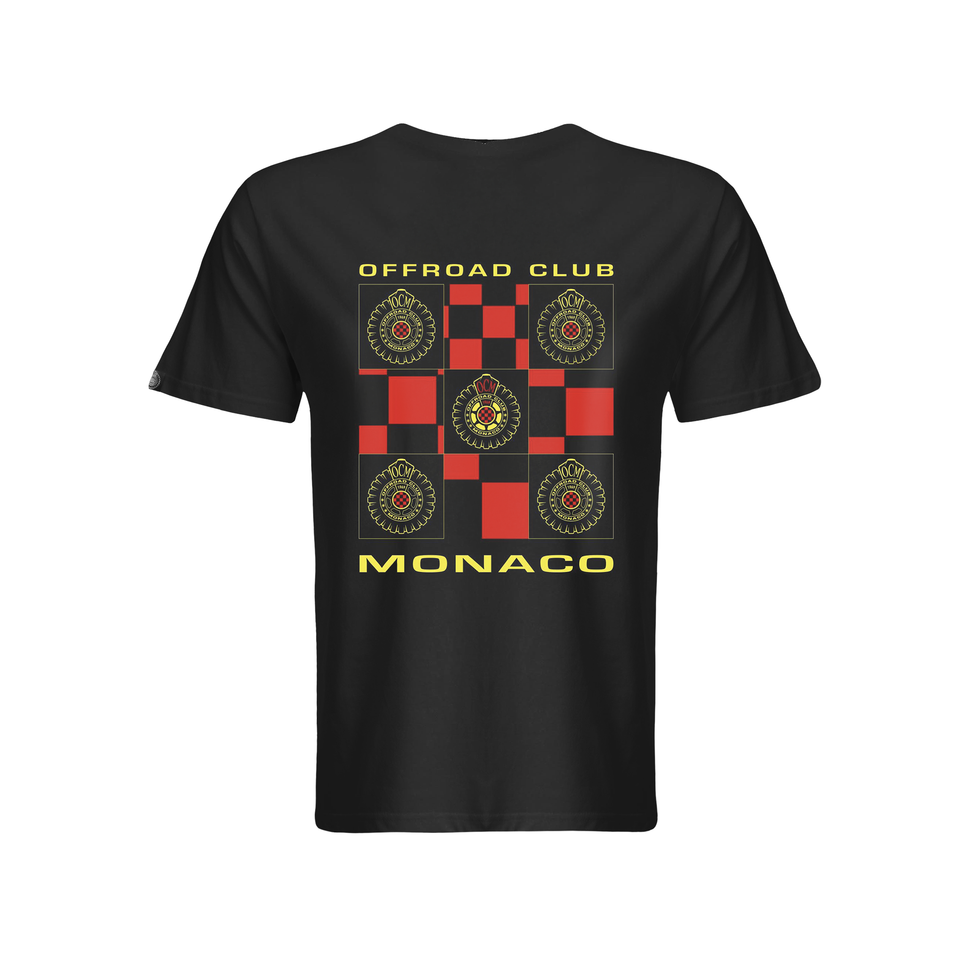 T-shirt ufficiale Offroad Club Monaco con bandiera Grand Prix nera