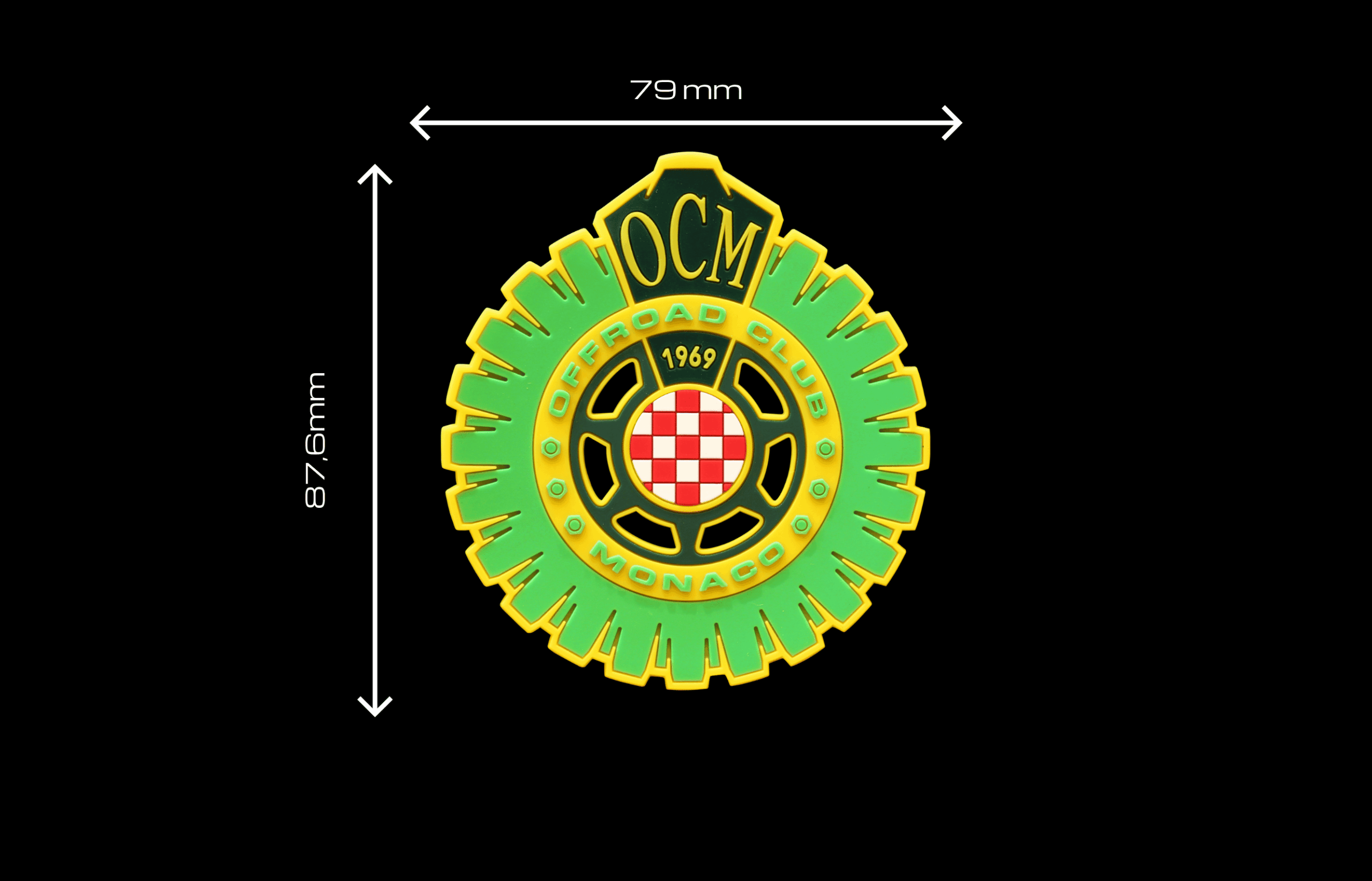 Patch intercambiabile in gomma verde fluo - immagine 2