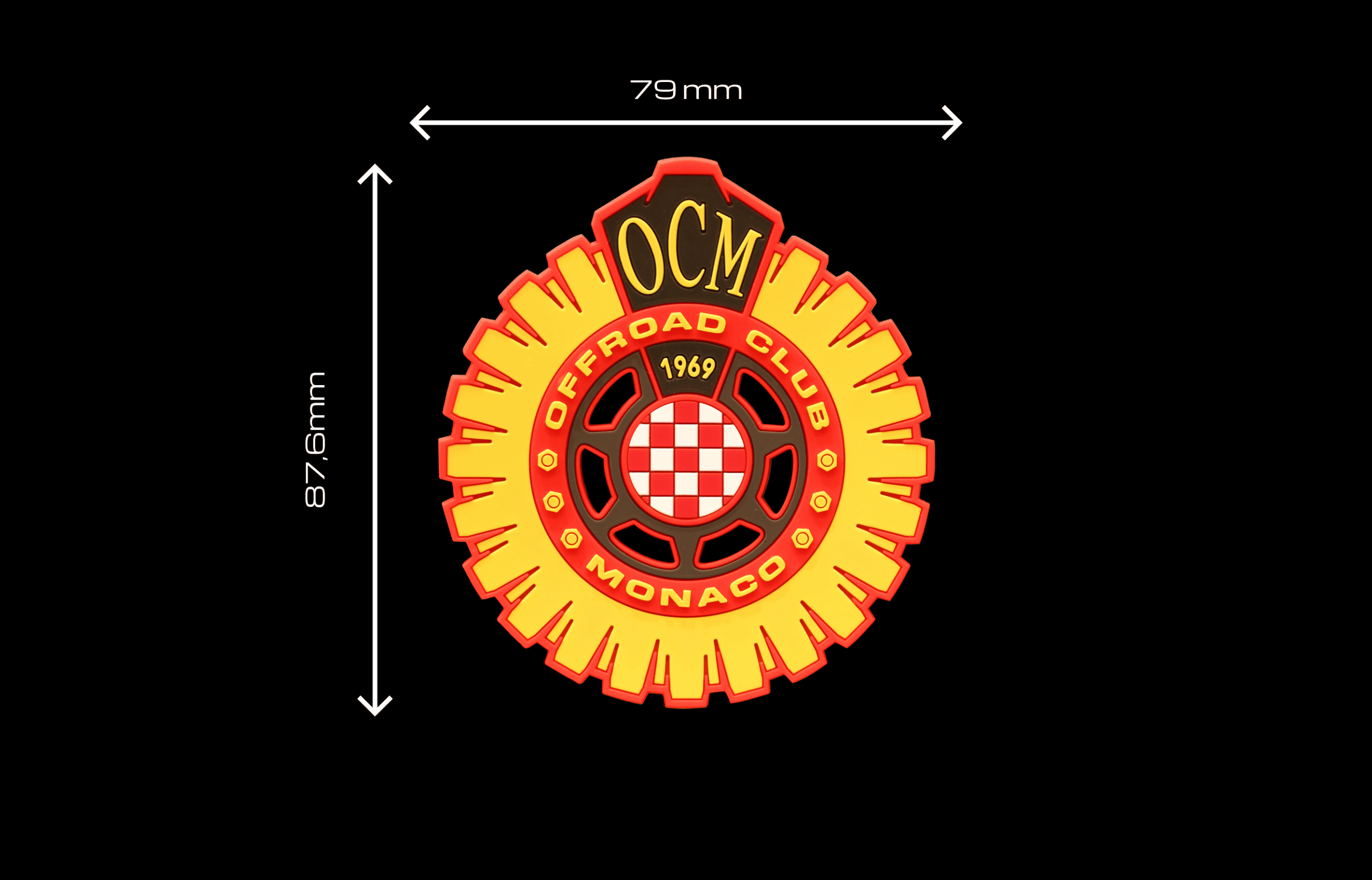 Patch intercambiabile in gomma rosso & giallo fluo - immagine 2