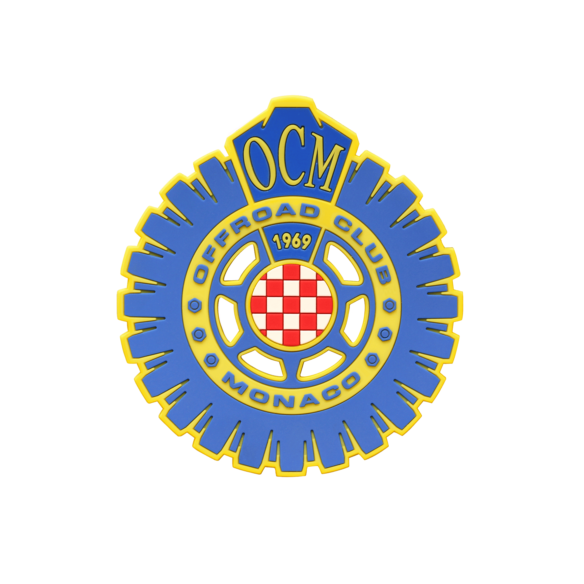 Patch intercambiabile in gomma blue royal fluo