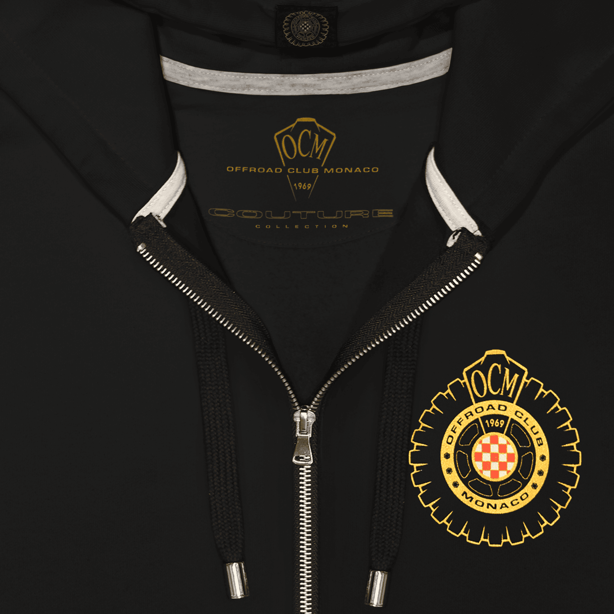 Felpa con zip e cappuccio nera - immagine 3