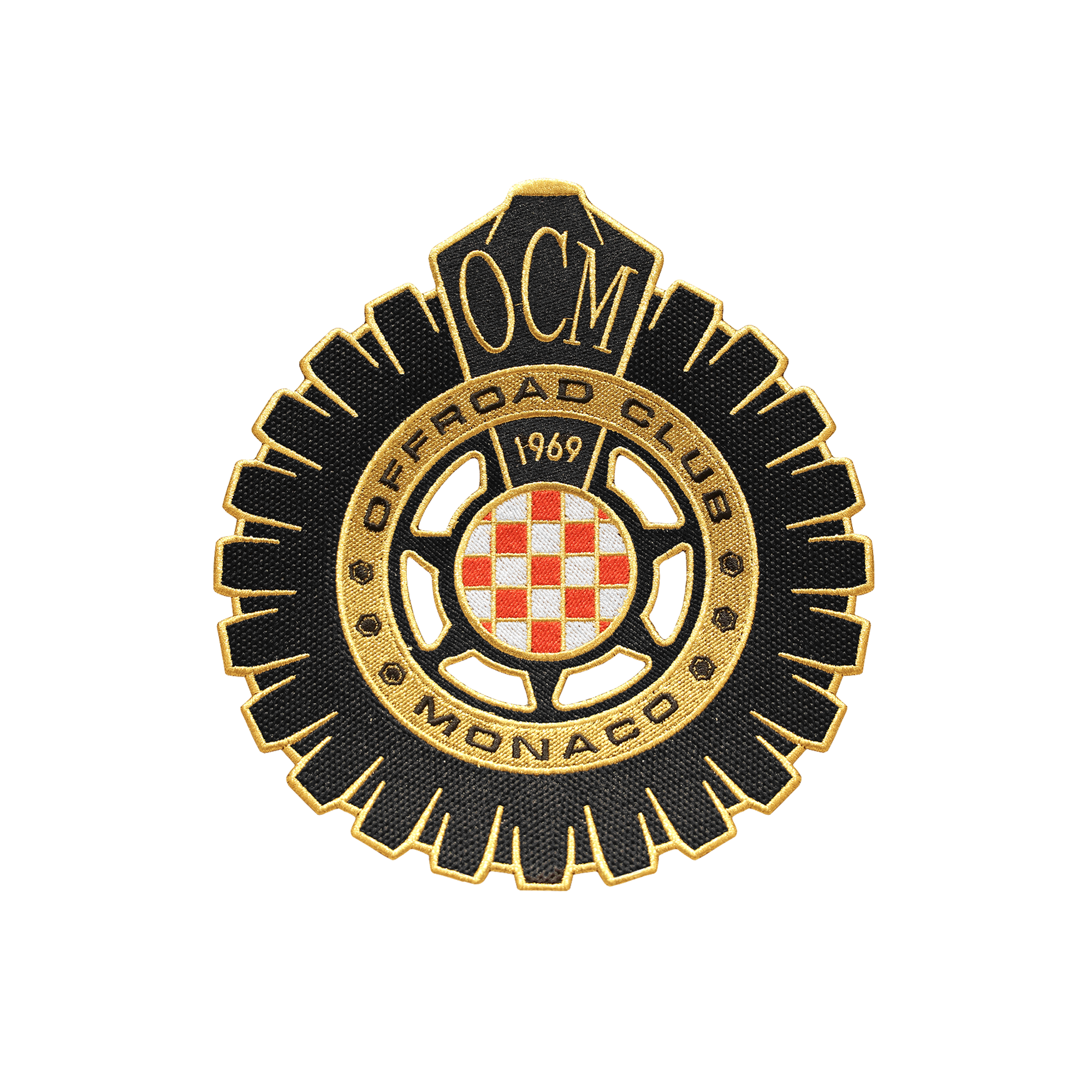 Patch termoadesivo oro ricamato grande Offroad Club Monaco